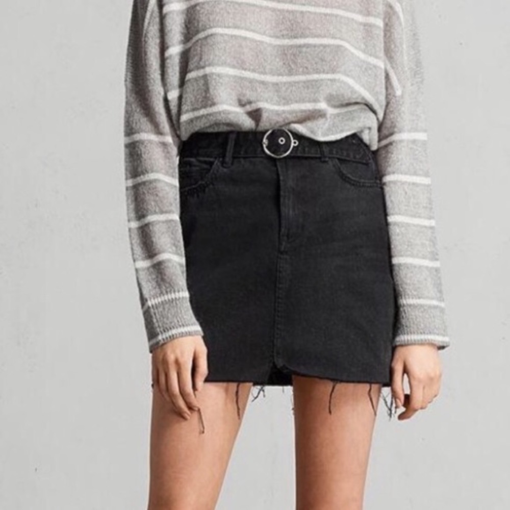 Black Denim Skirt